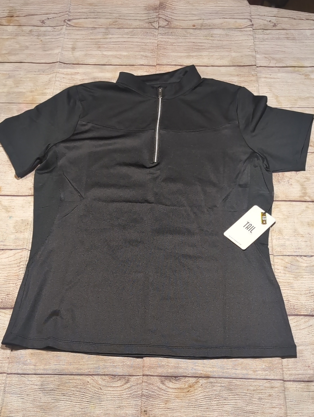 Tail Women's Altai Mini Mock 3/4 Zip Short Sleeve Moisture Management Size M Top